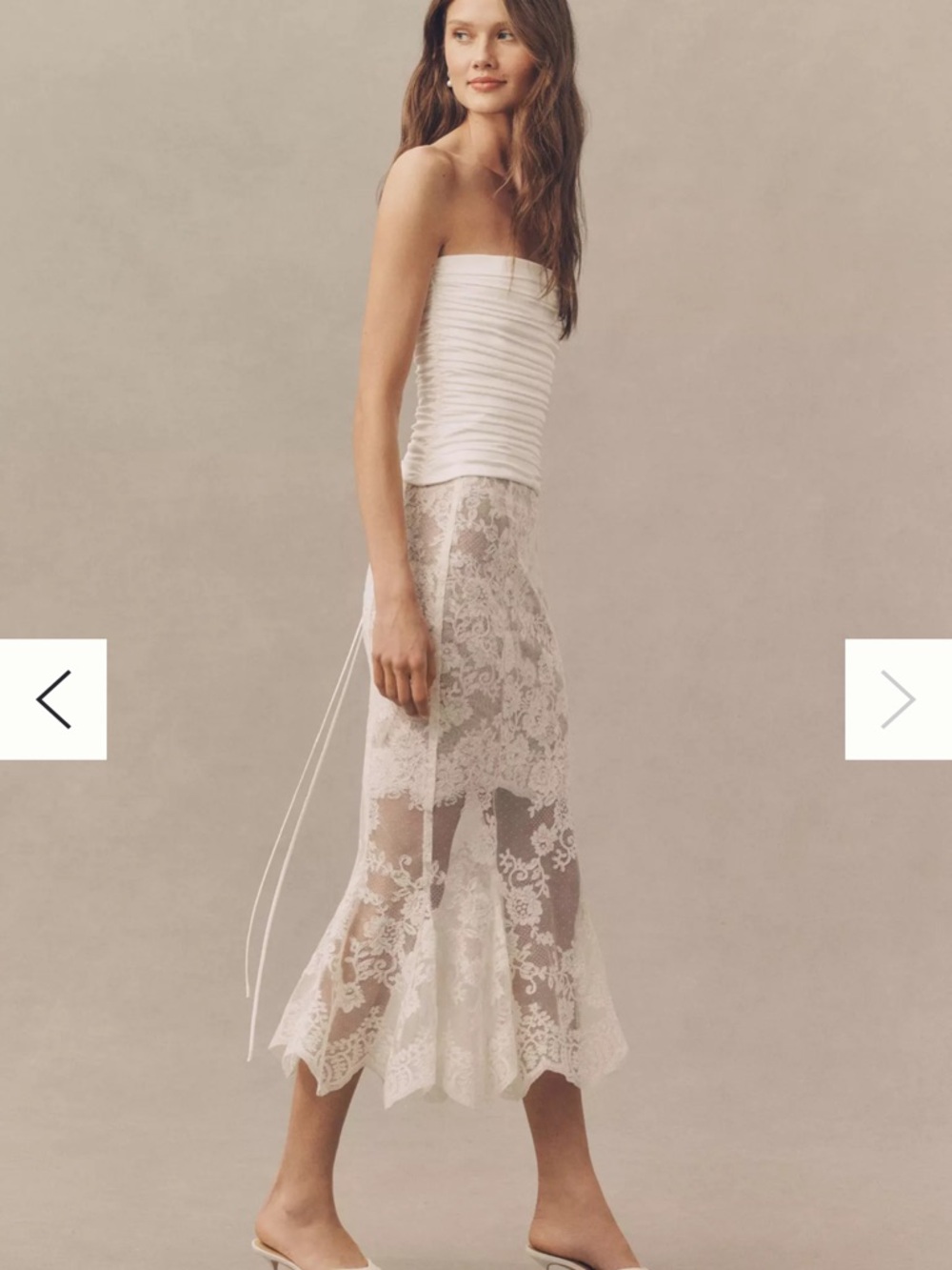 V. CHAPMAN PHOEBE STRAPLESS TOP AND LACE MIDI SKIRT Set - Picture 2 of 4